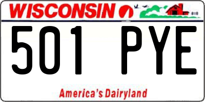 WI license plate 501PYE