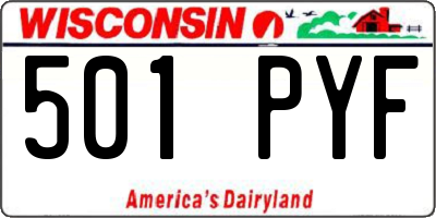 WI license plate 501PYF