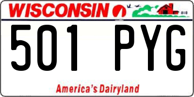 WI license plate 501PYG