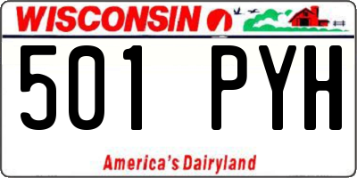 WI license plate 501PYH