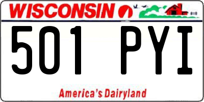 WI license plate 501PYI