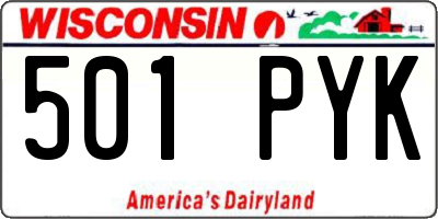 WI license plate 501PYK
