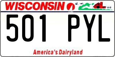 WI license plate 501PYL