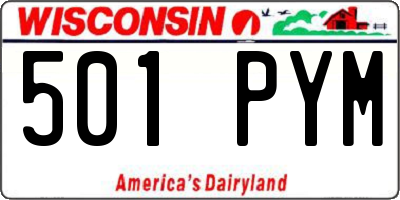 WI license plate 501PYM