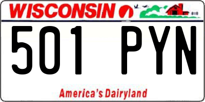 WI license plate 501PYN