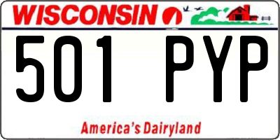 WI license plate 501PYP