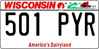 WI license plate 501PYR