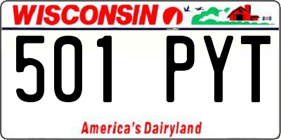 WI license plate 501PYT
