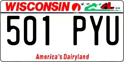 WI license plate 501PYU
