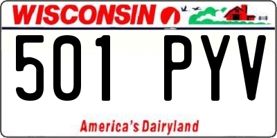 WI license plate 501PYV