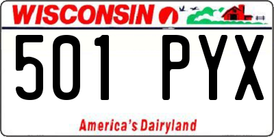 WI license plate 501PYX