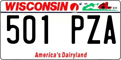 WI license plate 501PZA