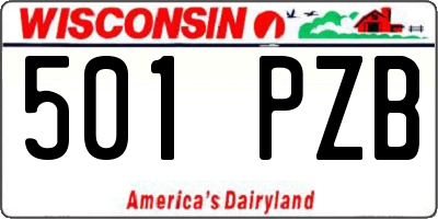 WI license plate 501PZB