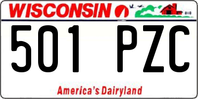 WI license plate 501PZC