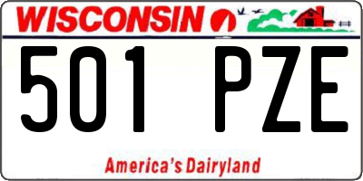 WI license plate 501PZE