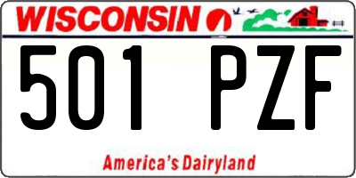 WI license plate 501PZF