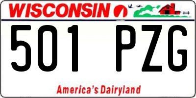 WI license plate 501PZG