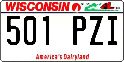 WI license plate 501PZI