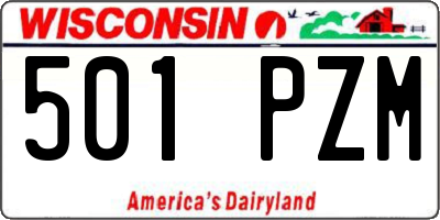 WI license plate 501PZM