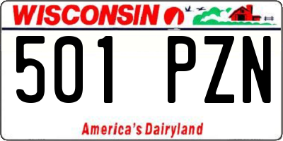 WI license plate 501PZN