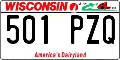 WI license plate 501PZQ