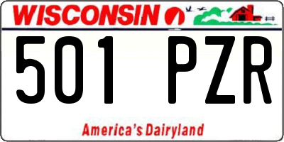 WI license plate 501PZR