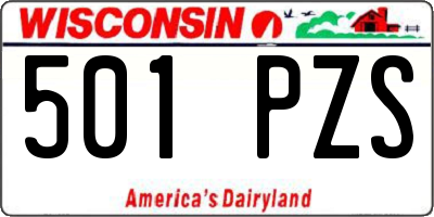 WI license plate 501PZS