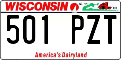 WI license plate 501PZT