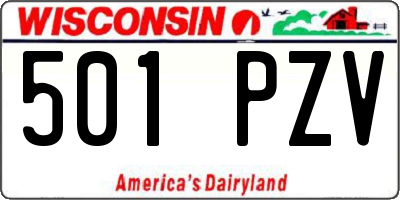 WI license plate 501PZV