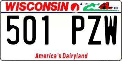 WI license plate 501PZW