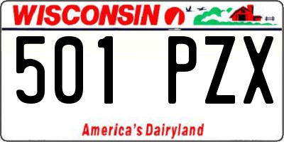 WI license plate 501PZX