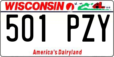WI license plate 501PZY