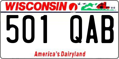 WI license plate 501QAB