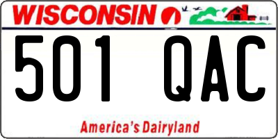WI license plate 501QAC