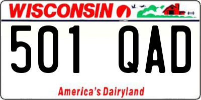 WI license plate 501QAD
