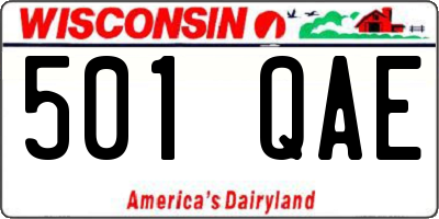 WI license plate 501QAE