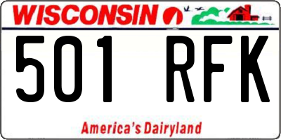 WI license plate 501RFK