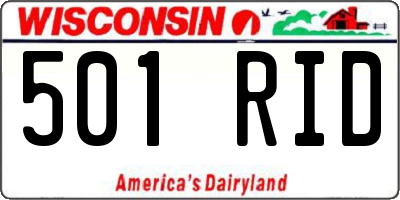 WI license plate 501RID