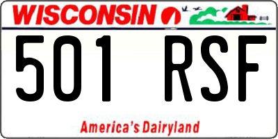 WI license plate 501RSF
