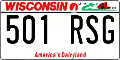 WI license plate 501RSG