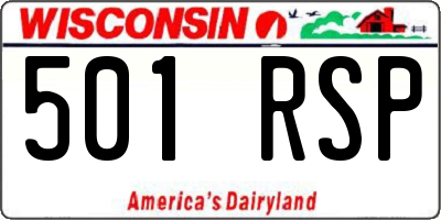WI license plate 501RSP
