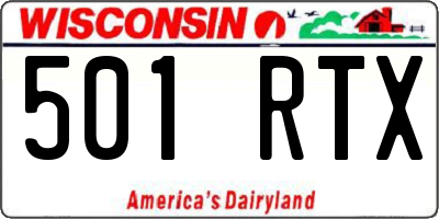 WI license plate 501RTX