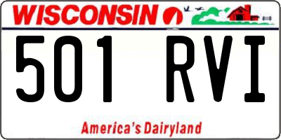 WI license plate 501RVI