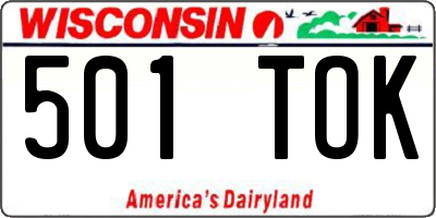 WI license plate 501TOK