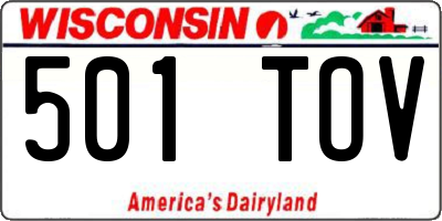WI license plate 501TOV
