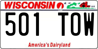 WI license plate 501TOW