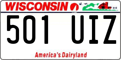 WI license plate 501UIZ