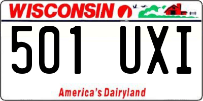 WI license plate 501UXI