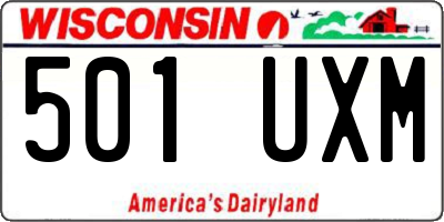 WI license plate 501UXM