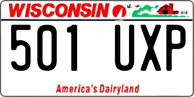 WI license plate 501UXP